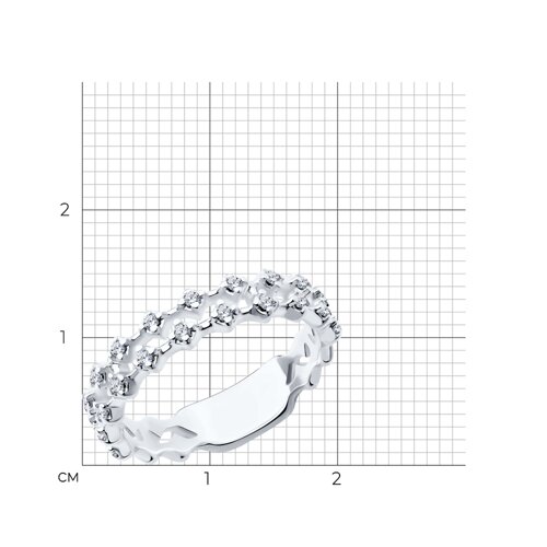 Кольцо из серебра с фианитами из серебро — вид 5