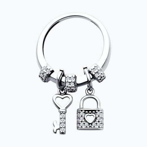 Кольцо из серебра с фианитами из серебро — вид 3