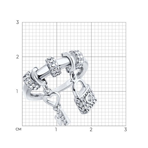 Кольцо из серебра с фианитами из серебро — вид 5