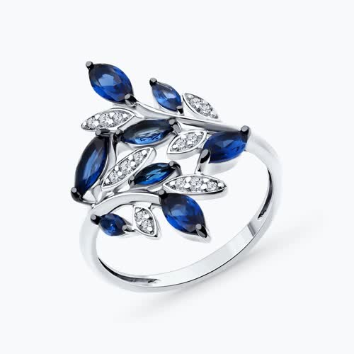 Кольцо из серебра с фианитами - видео на модели