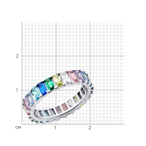 Кольцо из серебра с фианитами из серебро — вид 4