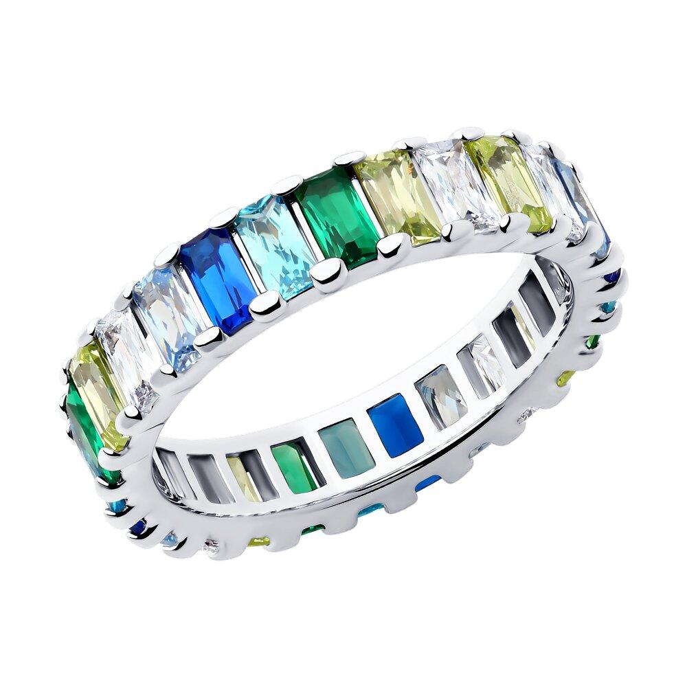 Кольцо из серебра с фианитами - видео на модели