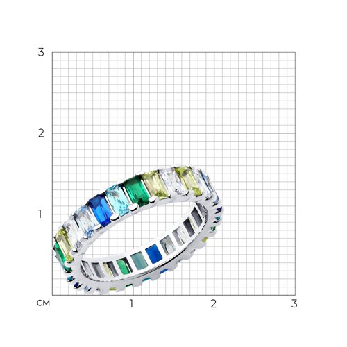 Кольцо из серебра с фианитами из серебро — вид 4