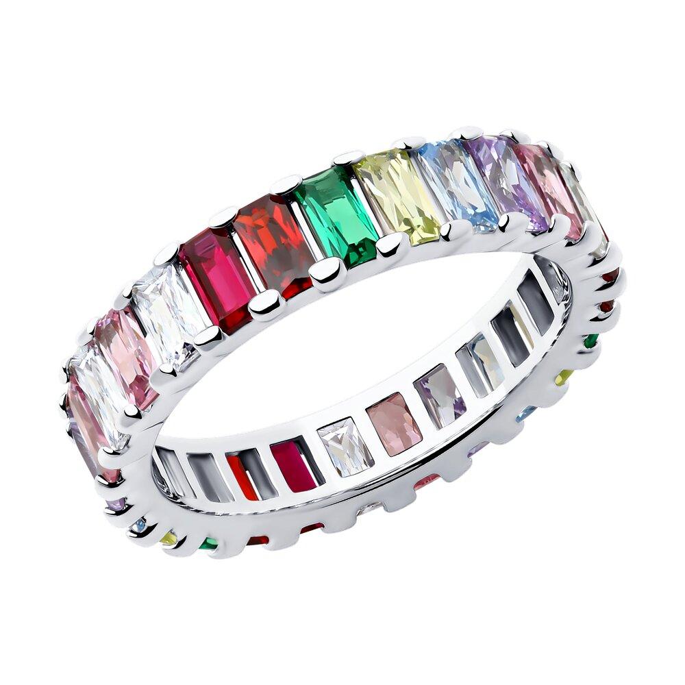 Кольцо из серебра с фианитами - видео на модели