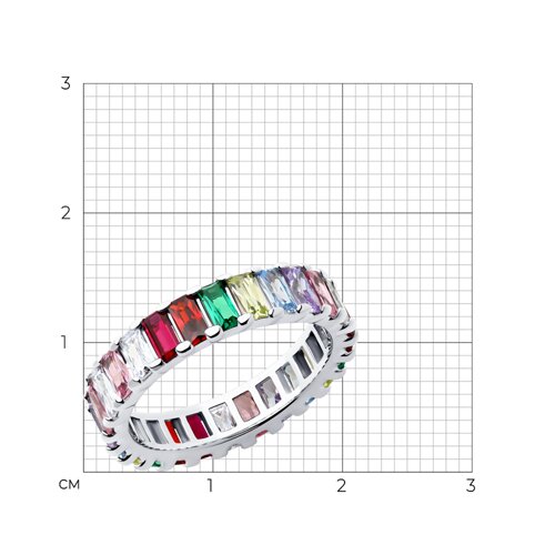 Кольцо из серебра с фианитами из серебро — вид 4