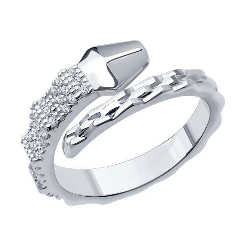 Кольцо из серебра с фианитами - видео на модели