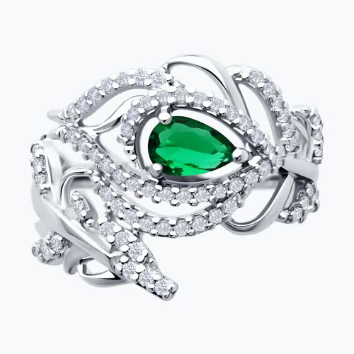 Кольцо из серебра с фианитами из серебро — вид 2