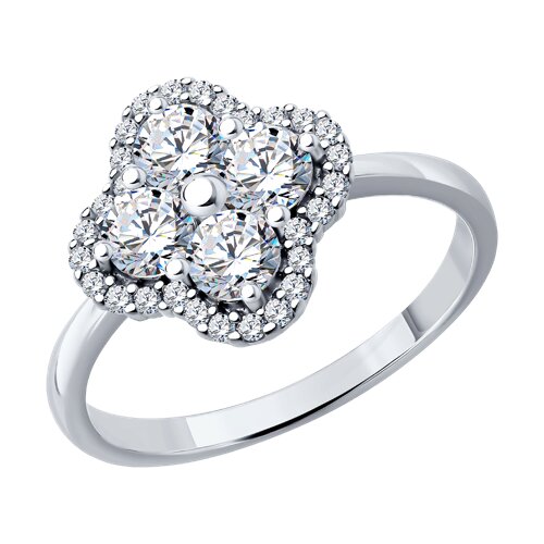 Кольцо из серебра с фианитами - видео на модели