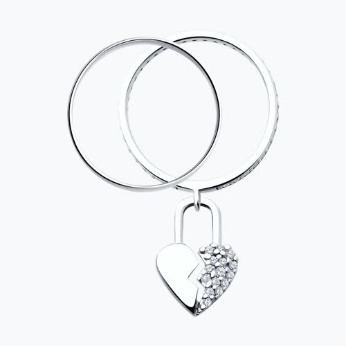 Кольцо из серебра с фианитами из серебро — вид 3