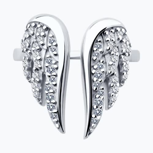 Кольцо из серебра с фианитами из серебро — вид 2