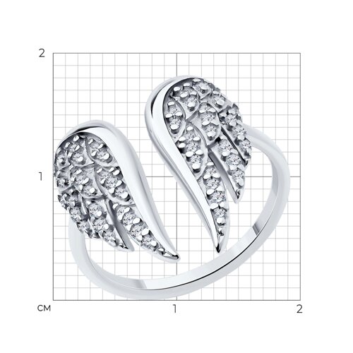Кольцо из серебра с фианитами из серебро — вид 5