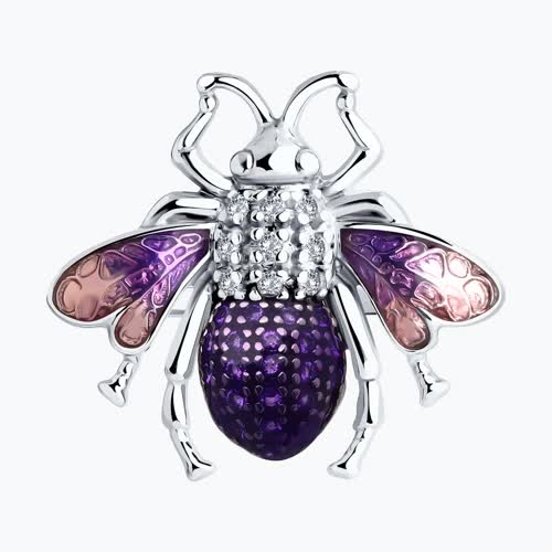 Кольцо из серебра с фианитами и эмалью из серебро — вид 2