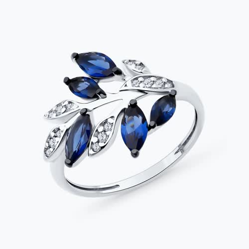 Кольцо из серебра с фианитами - видео на модели