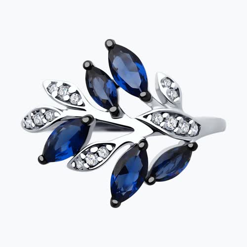 Кольцо из серебра с фианитами из серебро — вид 2