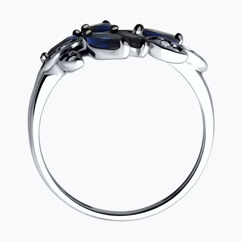 Кольцо из серебра с фианитами из серебро — вид 3