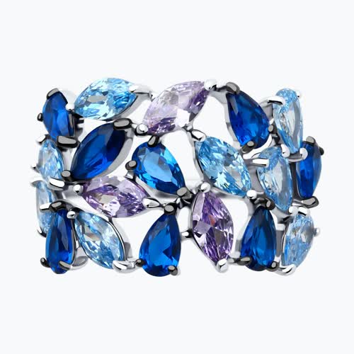 Кольцо из серебра с фианитами из серебро — вид 2