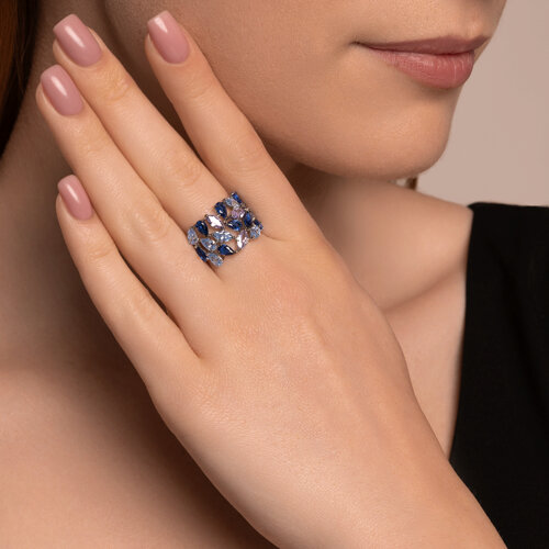 Кольцо из серебра с фианитами из серебро — вид 4