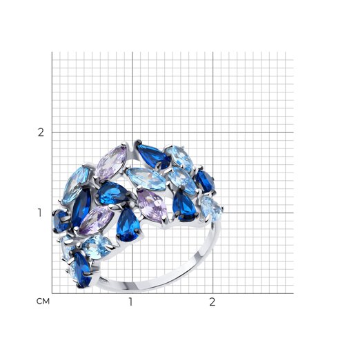 Кольцо из серебра с фианитами из серебро — вид 5