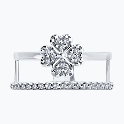 Кольцо из серебра с фианитами из серебро — вид 2