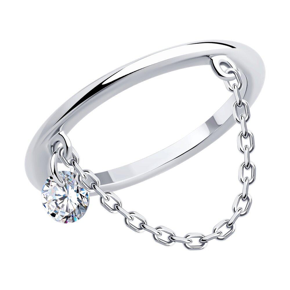 Кольцо из серебра с фианитом - видео на модели