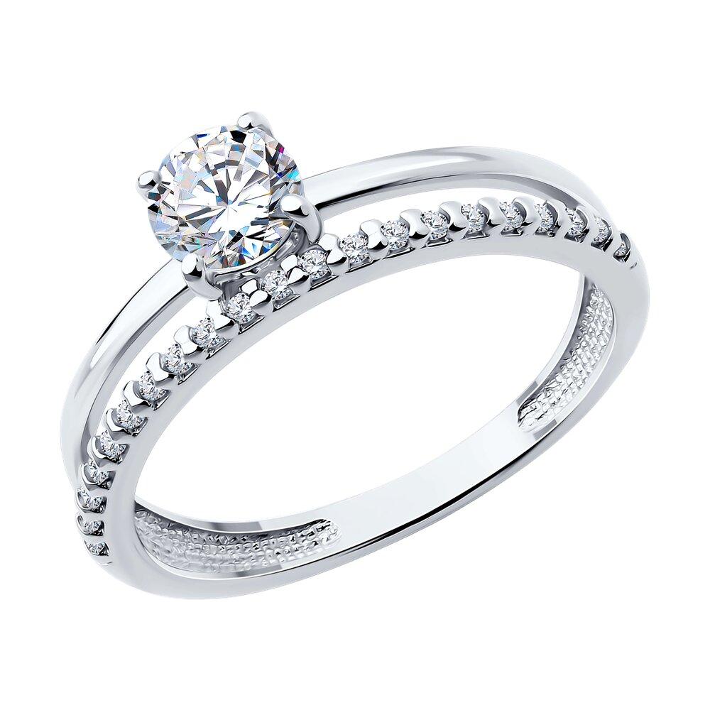 Кольцо из серебра с фианитами - видео на модели