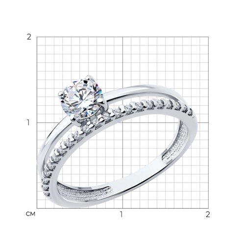 Кольцо из серебра с фианитами из серебро — вид 4