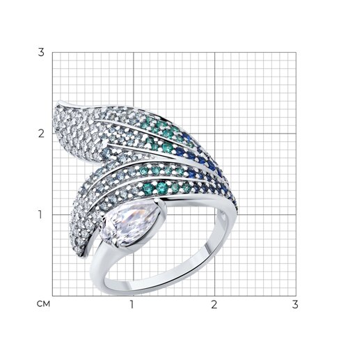 Кольцо из серебра с фианитами из серебро — вид 4