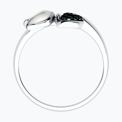 Кольцо из серебра с фианитами и эмалью из серебро — вид 2