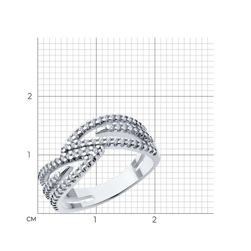 Кольцо из серебра с фианитами из серебро — вид 4