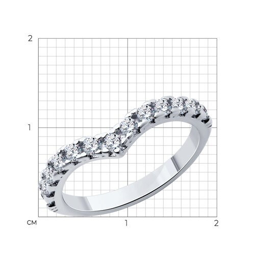 Кольцо из серебра с фианитами из серебро — вид 4