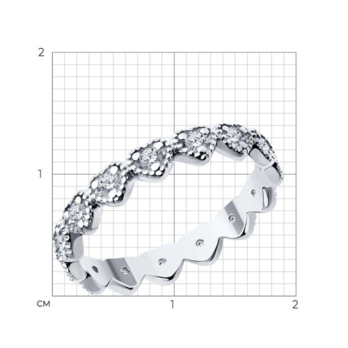 Кольцо из серебра с фианитами из серебро — вид 5