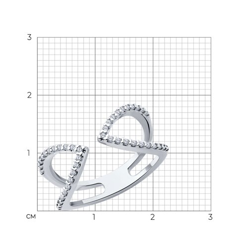 Кольцо из серебра с фианитами из серебро — вид 5