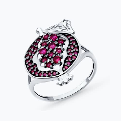 Кольцо из серебра с корундами - видео на модели