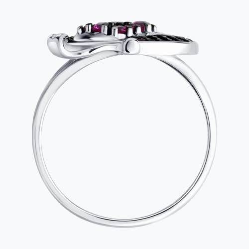 Кольцо из серебра с корундами из серебро — вид 2