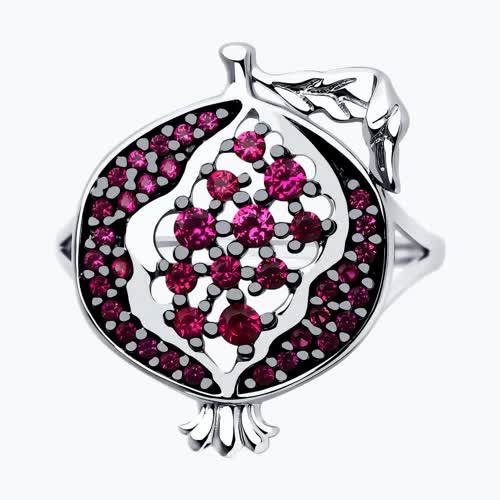 Кольцо из серебра с корундами из серебро — вид 3