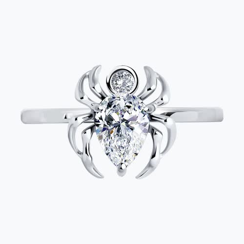 Кольцо из серебра с фианитами из серебро — вид 2