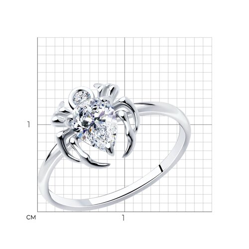 Кольцо из серебра с фианитами из серебро — вид 5