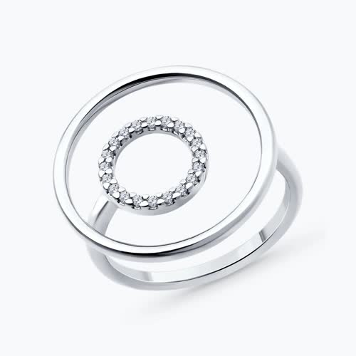 Кольцо из серебра с фианитами из серебро