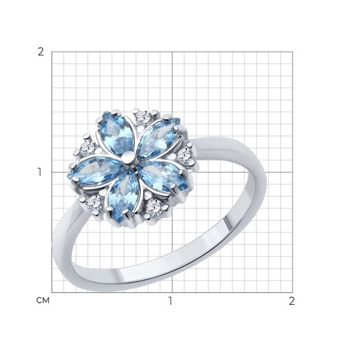 Кольцо из серебра с фианитами из серебро — вид 3