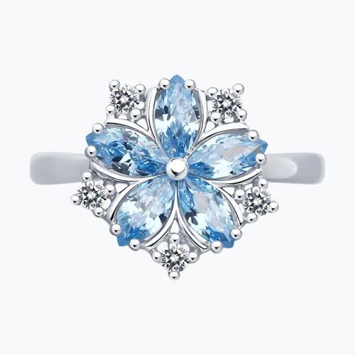 Кольцо из серебра с фианитами из серебро — вид 4