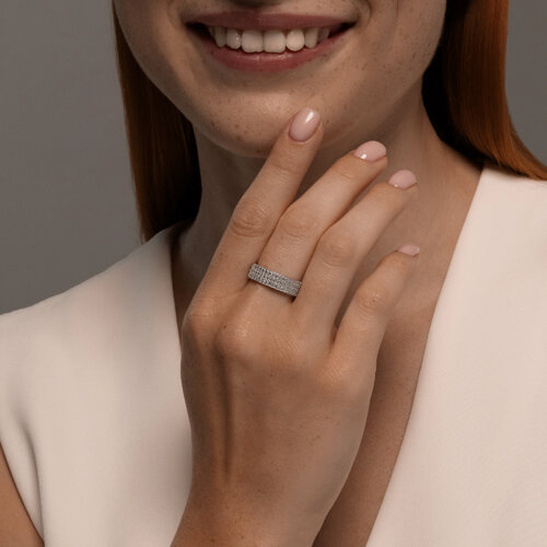 Кольцо из серебра с фианитами из серебро — вид 4