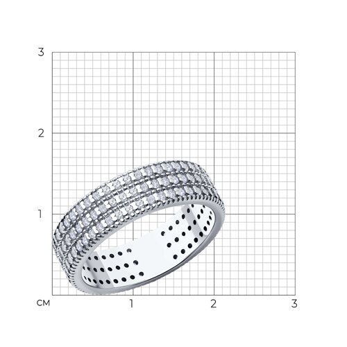 Кольцо из серебра с фианитами из серебро — вид 6