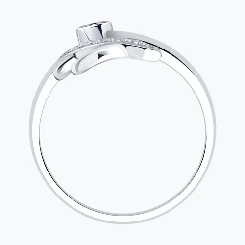 Кольцо из серебра с фианитами из серебро — вид 3