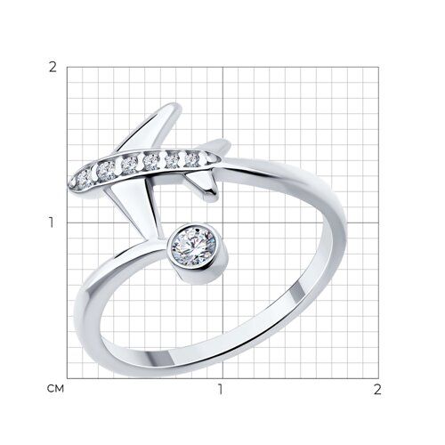 Кольцо из серебра с фианитами из серебро — вид 5