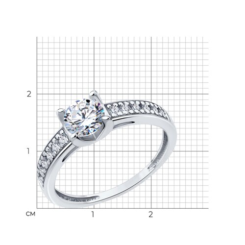 Кольцо из серебра с фианитами из серебро — вид 4