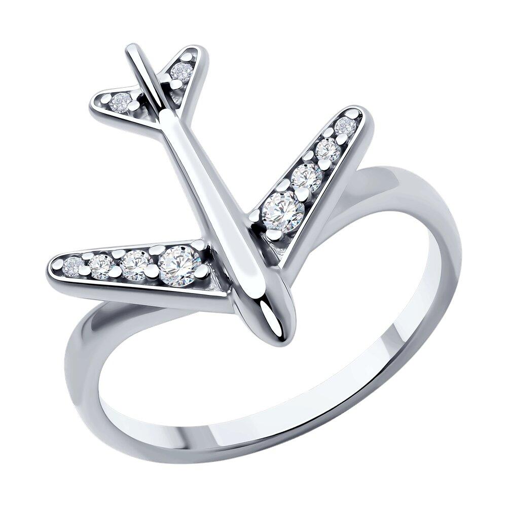 Кольцо из серебра с фианитами - видео на модели