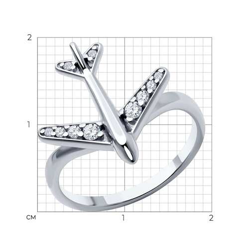 Кольцо из серебра с фианитами из серебро — вид 5