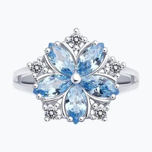 Кольцо из серебра с фианитами из серебро — вид 2