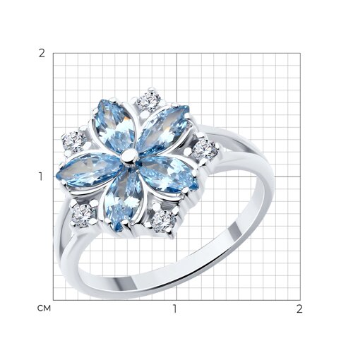 Кольцо из серебра с фианитами из серебро — вид 4