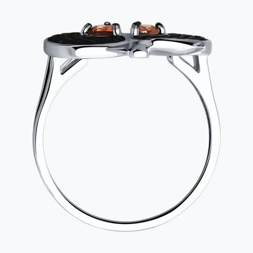 Кольцо из серебра с фианитами из родированное серебро — вид 5